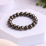 Load image into Gallery viewer, Pyrite Round Beads Bracelet