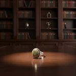 Load image into Gallery viewer, Pyrite Oval Shape Stone Alloy Metal Adjustable Ring