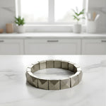 Load image into Gallery viewer, Pyrite Pyramid Shape Bracelet
