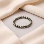 Load image into Gallery viewer, Pyrite Round Beads Bracelet