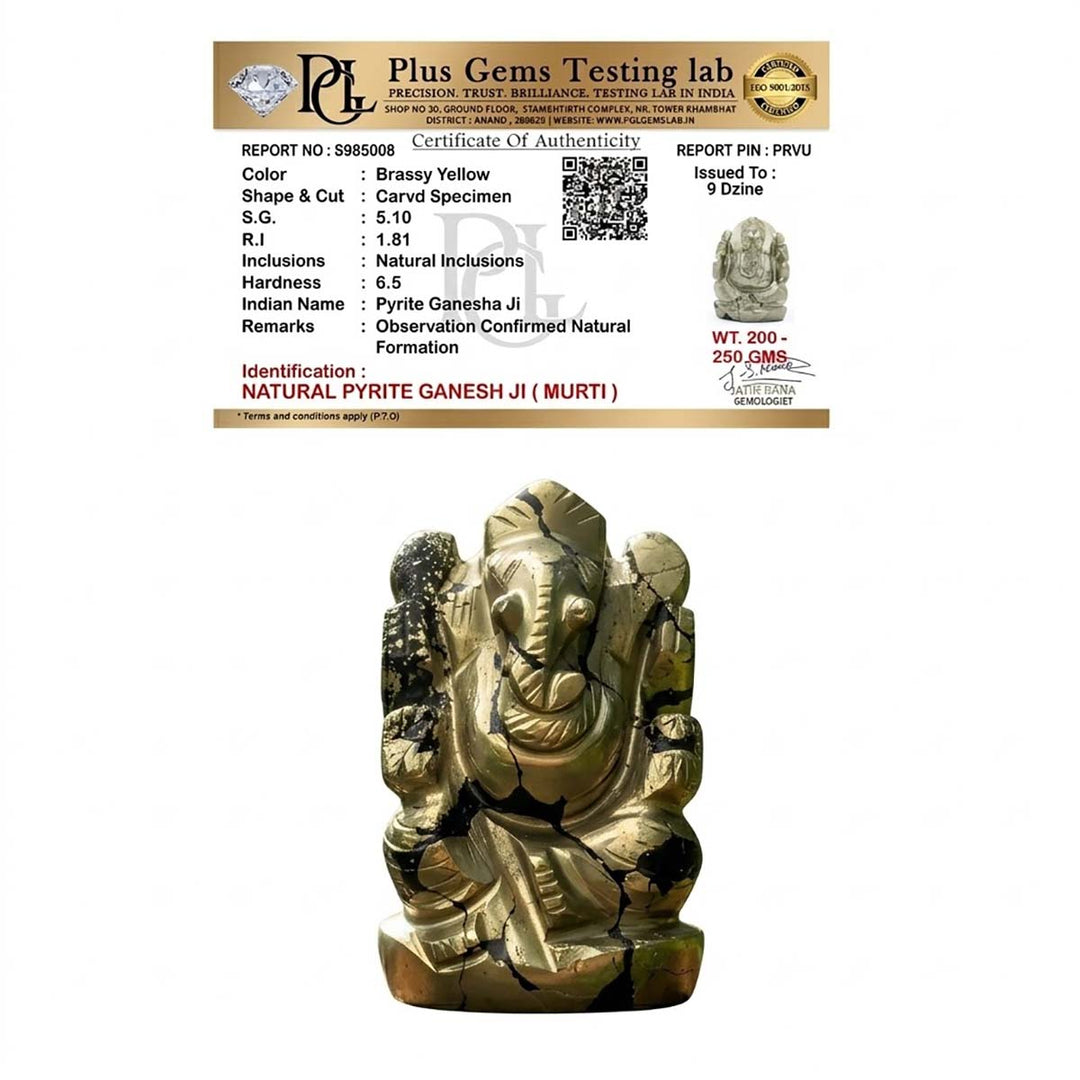 Pyrite Stone Ganesha Murti / Idol