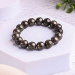 Load image into Gallery viewer, Pyrite Round Beads Bracelet