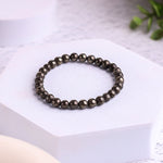 Load image into Gallery viewer, Pyrite Round Beads Bracelet