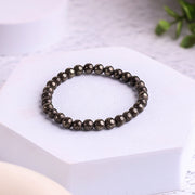 Pyrite Round Beads Bracelet