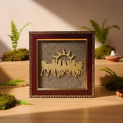 Pyrite 7 Horse Photo Frame -  Pyrite Crystal.