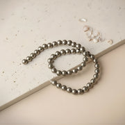 Pyrite Beads line 8mm -  Pyrite Crystal.