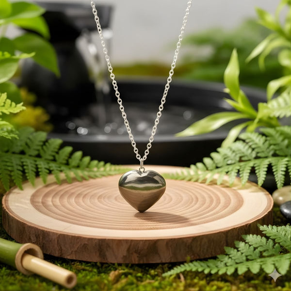 Pyrite Big Heart Pendant -  Pyrite Crystal.