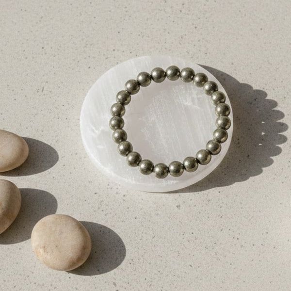 Pyrite Bracelet With Energy Cleanser -  Pyrite Crystal.