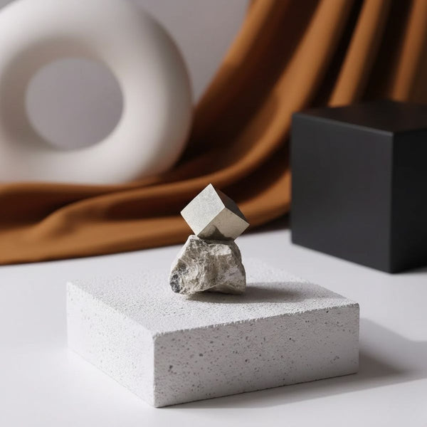 Pyrite Cube in Matrix -  Pyrite Crystal.