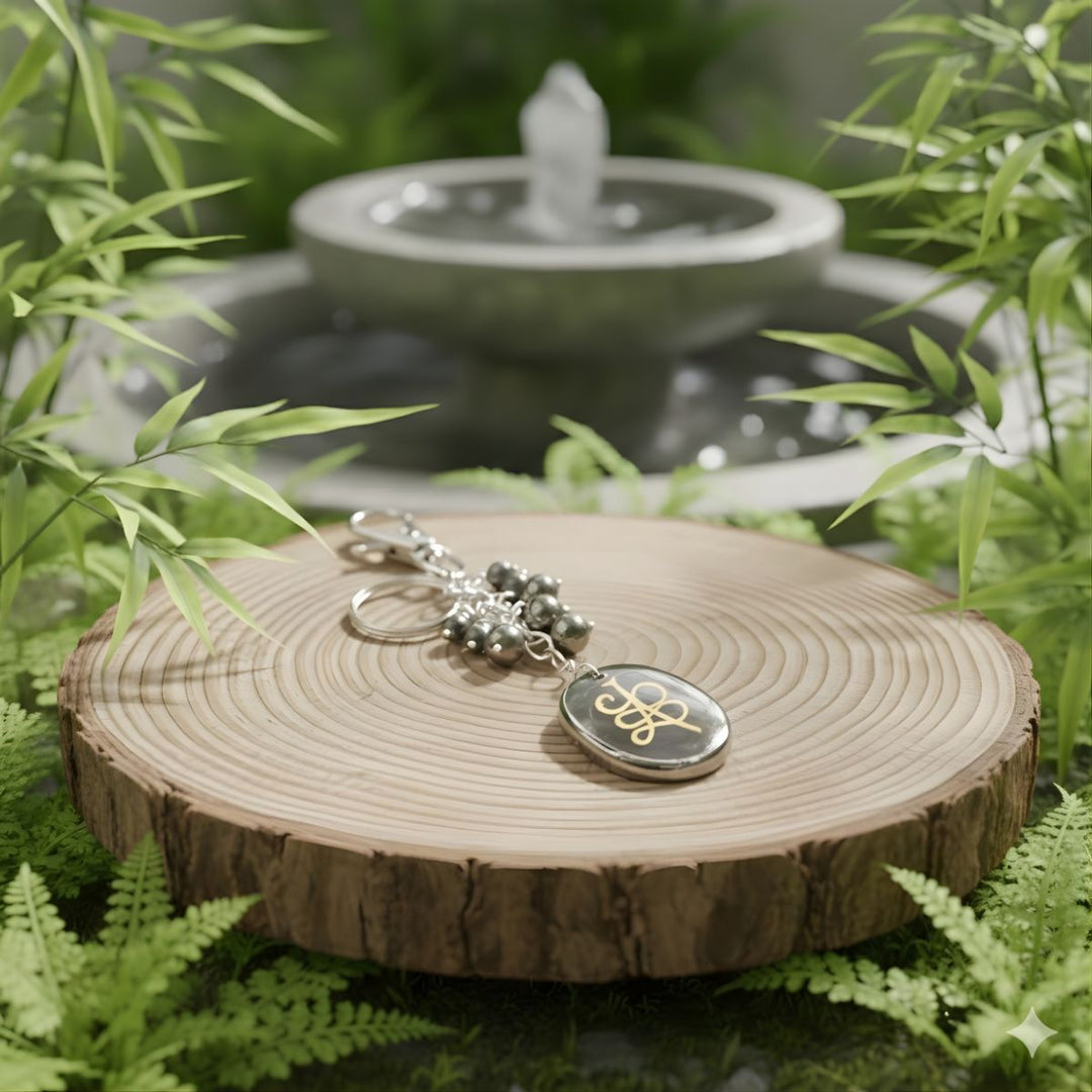 Pyrite Money Switch Zibu Key Chain -  Pyrite Crystal.
