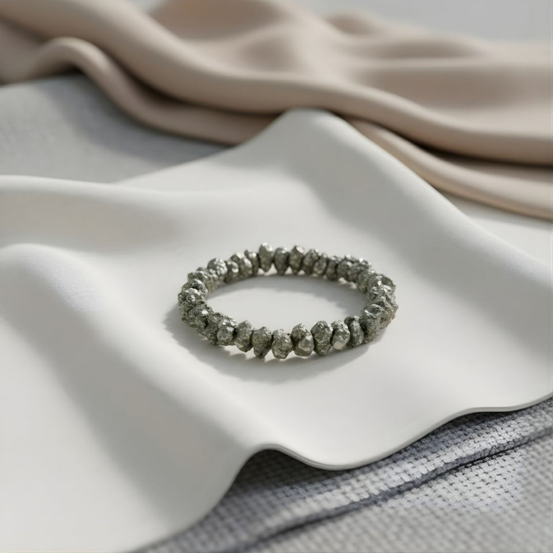 Pyrite Raw Cluster Bracelet