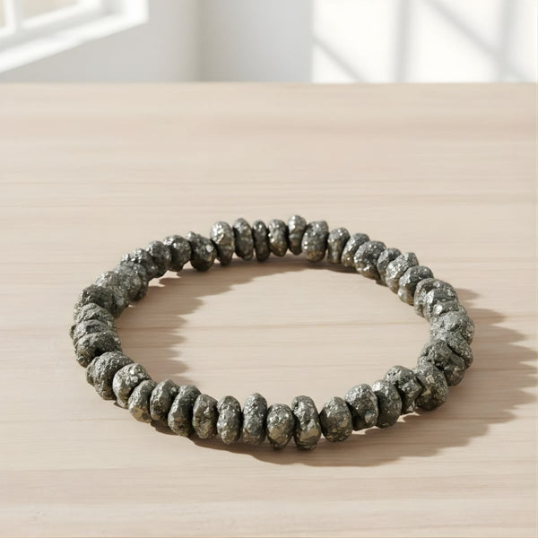 Pyrite Raw Cluster Bracelet -  Pyrite Crystal.