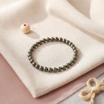 Load image into Gallery viewer, Pyrite Round Beads Bracelet