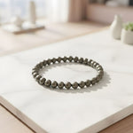 Load image into Gallery viewer, Pyrite Round Beads Bracelet