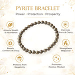 Load image into Gallery viewer, Pyrite Round Beads Bracelet