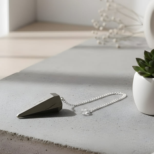 Pyrite Point Pendulum -  Pyrite Crystal.
