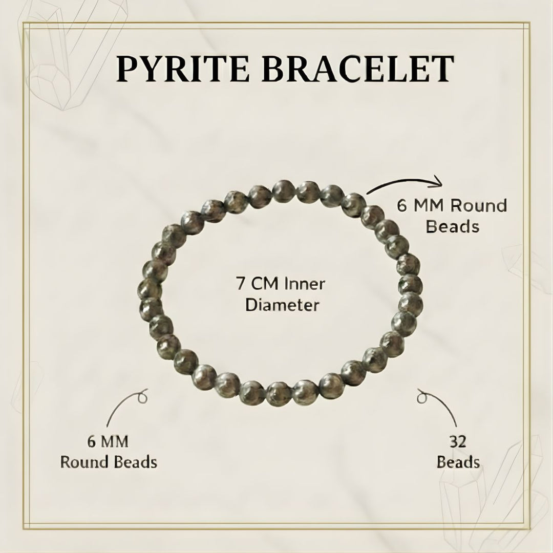 Pyrite Round Beads Bracelet