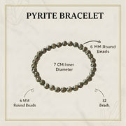 Pyrite Round Beads Bracelet