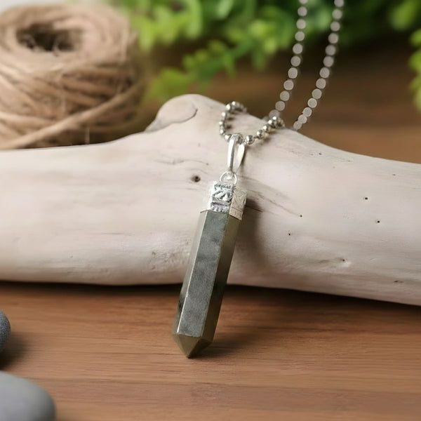 Pyrite Pencil Pendant -  Pyrite Crystal